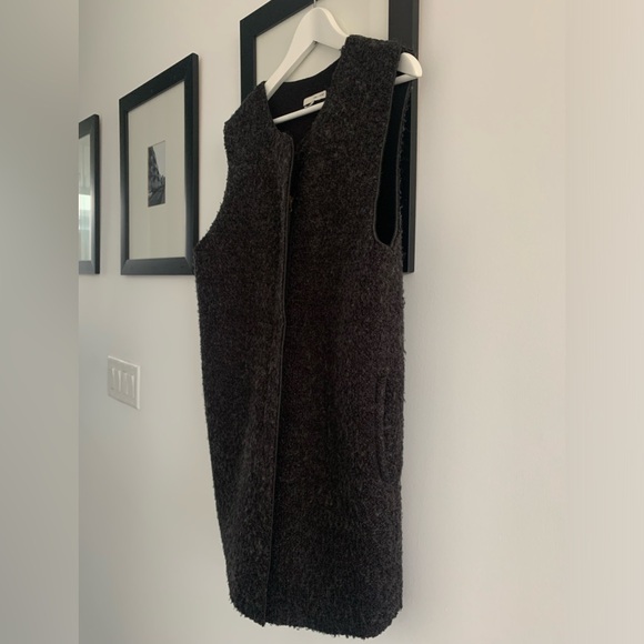 OAK + FORT Charcoal Grey Mid-length Vest w/Pockets - Picture 3 of 10